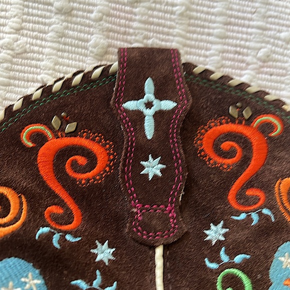 Ariat Embroidered Brown Leather Cowboy Boots - Picture 10 of 12
